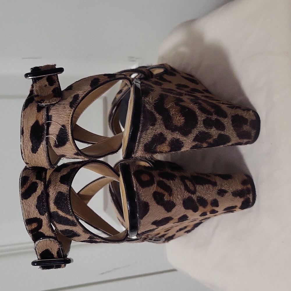 EUC Nine West leopard wedges - Picture 3 of 8